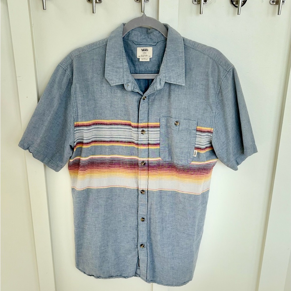 Vans Men's Blue sunset Striped Shirt